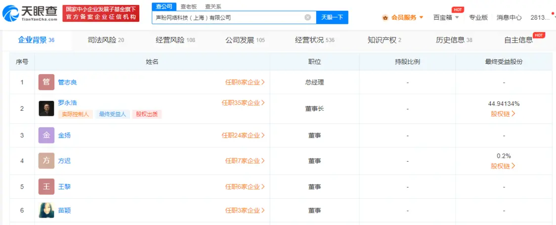 角子機：羅永浩任董事長 鎚子科技持股聲盼網絡公司擬注銷